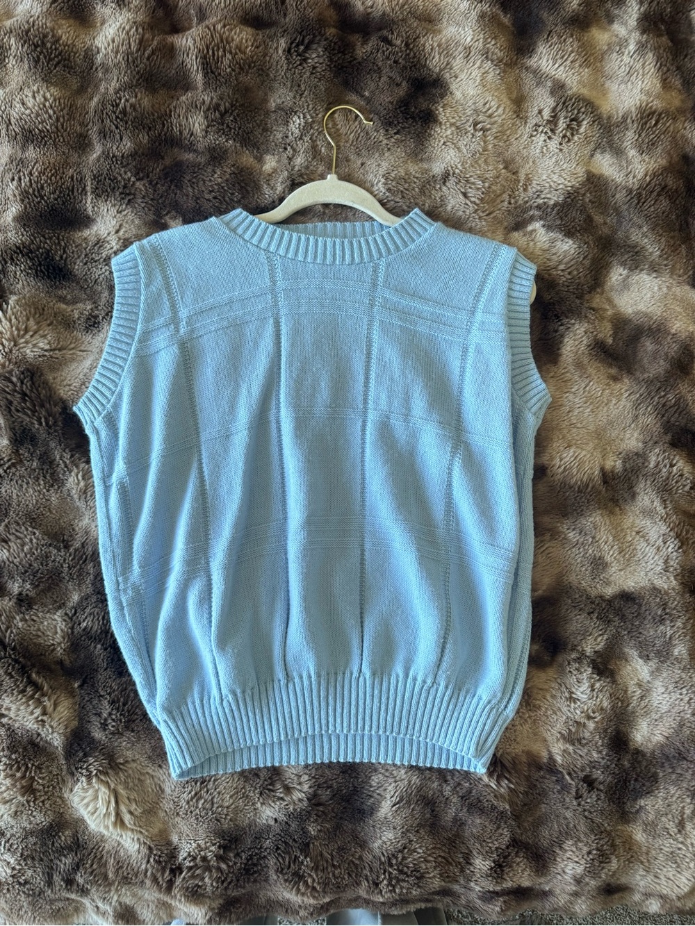 Light Blue Knit Sweater Vest